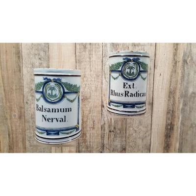 Two Pots Pharmacy In Earthenware From Paris 18ème