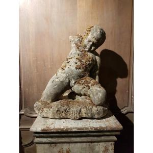 Carved Stone Putto