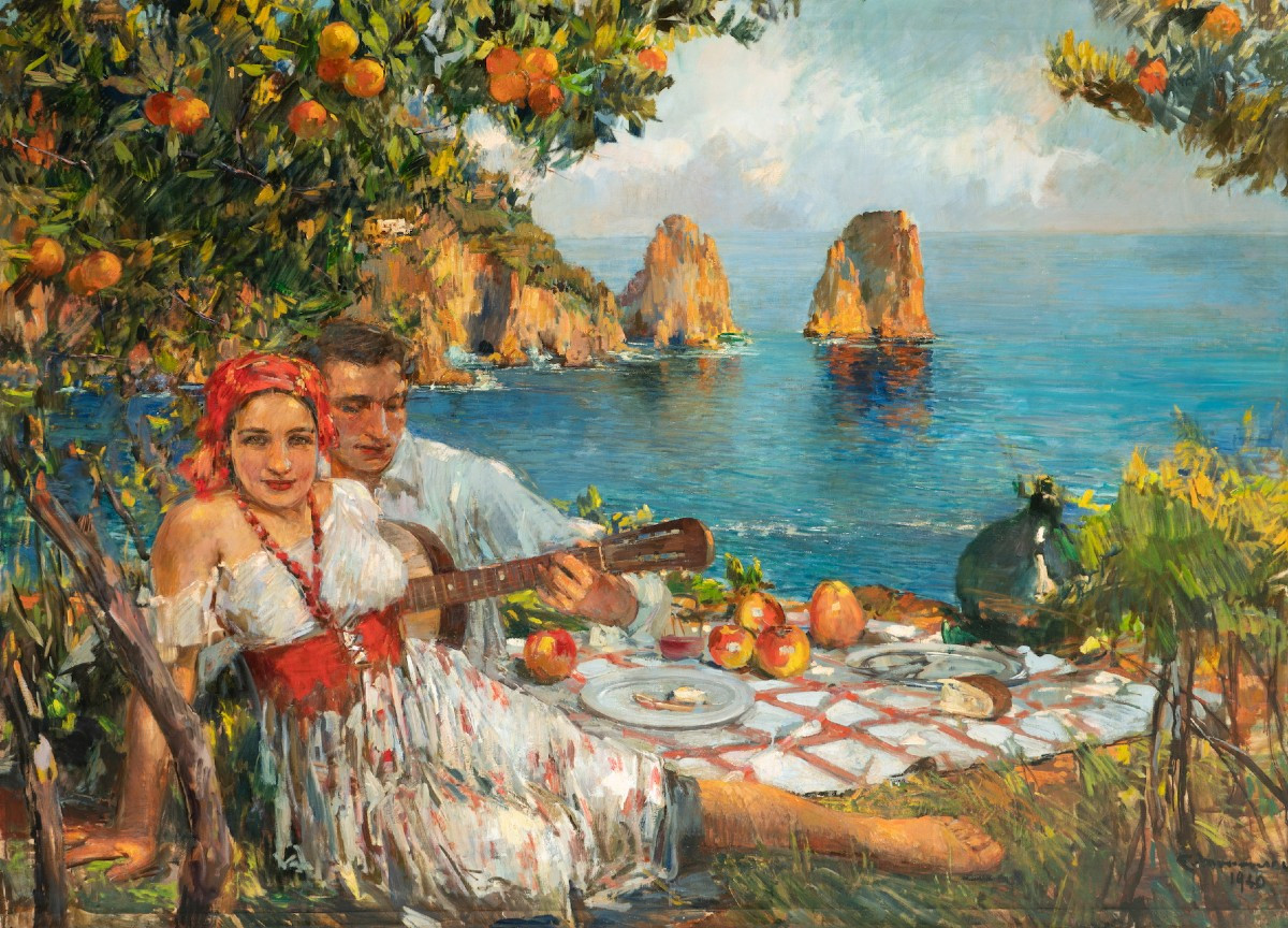 Cipriano Mannucci - Faraglioni a Capri (1940)