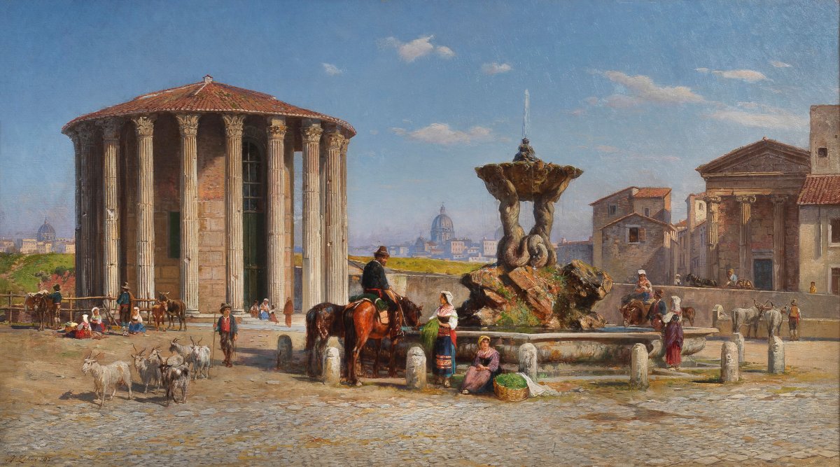 JOHANN ZAHND  - Il Tempio Ercole Vincitore e la Fontana dei Tritoni (1897)