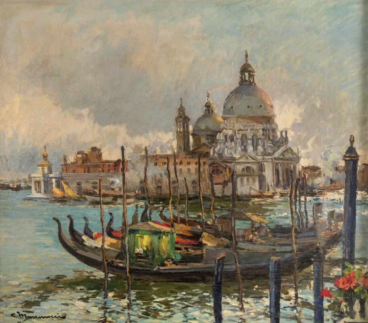 CIPRIANO MANNUCCI - Punta della Dogana con Santa Maria della Salute – Venezia