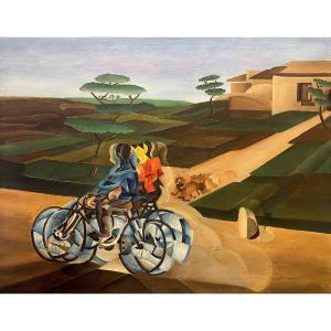 ENZO BENEDETTO - Ciclisti in campagna (1922)