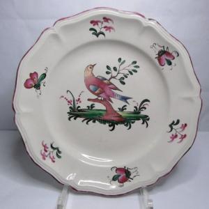 Fine Earthenware From Luneville Period Bird Plate Late 18th Century