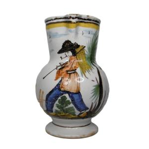 Quimper Or Nevers Earthenware Pitcher From The 19th Century