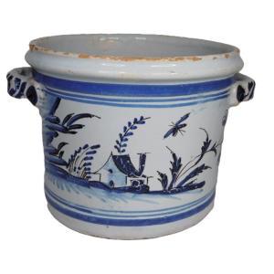 18th Century Nevers Or Savoy Earthenware Bottle Cooler