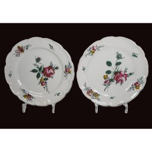 Rouen Earthenware, Levavasseur, Pair Of 18th-century Plates