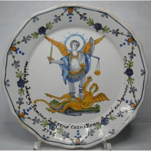 Patrony Plate Of Saint Michael, 18th Century