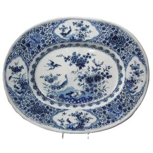 Large Delftware Platter (56.5 Cm) Marked Ak For Adriaen Kocks, Late 17th Century 
