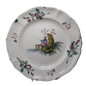 Luneville Or Les Islettes Large Chinese-style Platter 18th Century