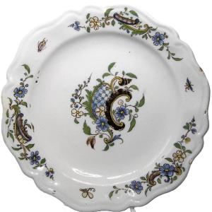 Saint Omer Faience Plate From The 18th Century