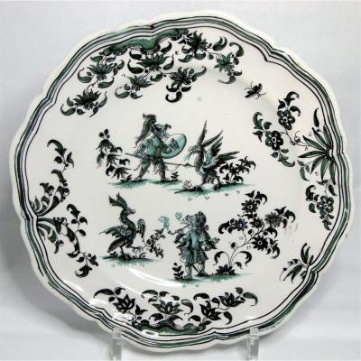 Moustiers Olerys Salome Cadet Beautiful Plate Epoque XVIIIth, Marked