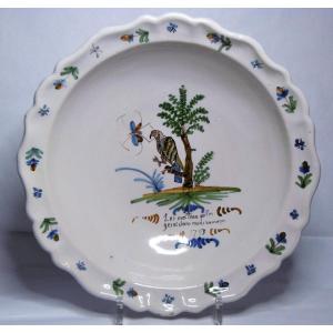 Auvillar Plat Against Revolutionary 1793 Epoque XVIIIth