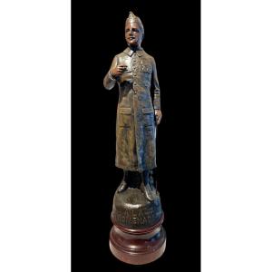 Bronze Statue Of A Soldier 'la Promenade', First World War - Early 20th Century
