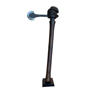 Wrought Iron And Wood Ax From The 'luba' Tribe Of Congo - Africa - Early 20th Century