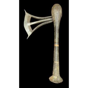 African Wrought Iron Axe From The 'songye' Tribe Of Congo - Africa - Early 20th Century