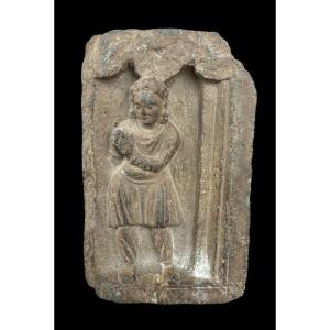 Stone Fragment, Decorated With A Relief Figure, Late Romanesque/early Gothic Style - 12th Century