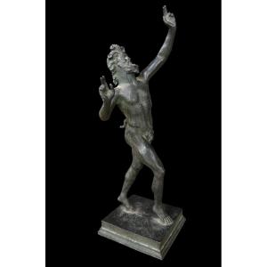 The Dancing Faun Of Pompeii In Bronze 'souvenir Of The Grand Tour' - Italy - Late 19th Century
