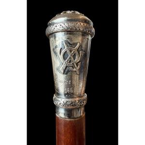 Spanish Officer's Wooden Staff/cane With Silver - Spain - 1960