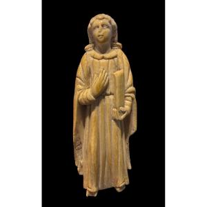 European Saint Figure, Hand Resting On Her Chest - Renaissance - 16th Century