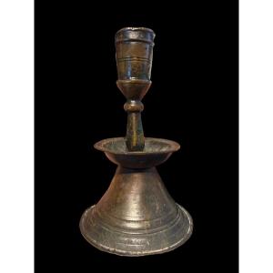 Small Patinated Bronze Candlestick - Ottoman? - 15th Century