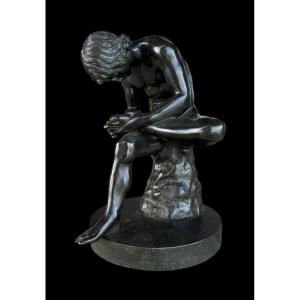 Bronze Statue Of The “spinario” (boy With A Thorn) 'grand Tour' - Italy - Late 19th Century