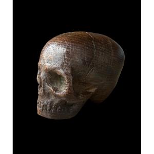 Wooden Skull 'memento Mori' - Germany/france - 18th Century