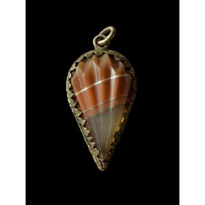 Banded Agate And Rock Crystal Amulet With A Silver Mount - Germany - 17th Century