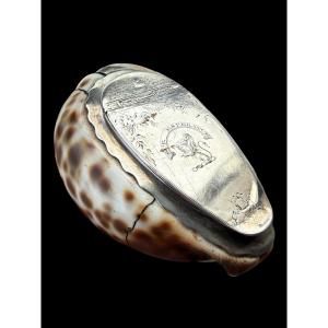 Shell And Solid Silver Tobacco Box/snuffbox - Scottish - 18th Century