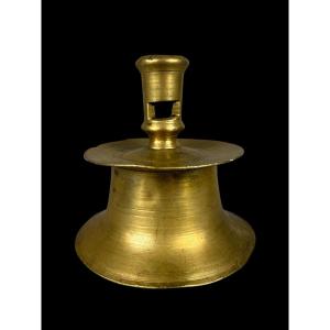 Turned Bronze Candlestick - Spanish - 17th Century