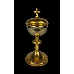 Silver Vermeil And Gilt Metal Ciborium - France - Early 20th Century