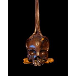 Standing Devotional Crucifix With Skull Base - Southern Germany - 17th Century