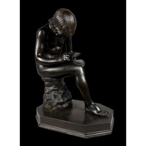 Large Bronze 'spinario' By M. Amodio 'souvenir De Grand-tour' - Italy - 19th Century