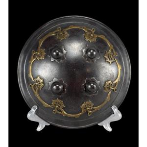 Indo-persian Steel And Silver 'koftgari' 'dhal' Shield - India - 19th Century