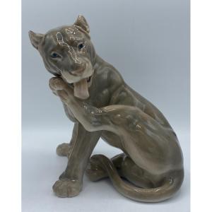 Lion, Royal Copenhagen Porcelain Fawn, 20th Century, Danish