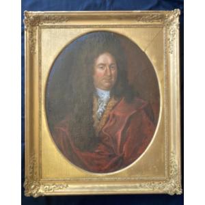 Oil Painting On Canvas, Portrait Of A Man, 18th Century 