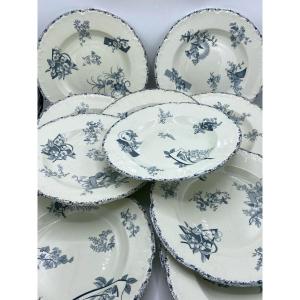 Earthenware Plates From Choisy-le-roi, Japonisme Pattern 