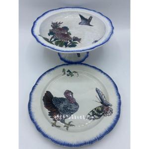 Creil And Montereau Earthenware Plate, Rousseau Pattern 
