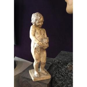 C. Cassou - Plaster Sculpture Little Girl With Cat