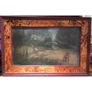 B. Magnaldi - “le Seuil Du Jardin” Oil On Canvas 1984