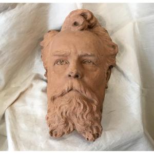 19th Century - Original Terracotta Sculpture “man's Head”