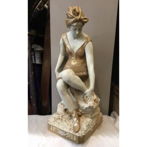 Royal Dux Bohemia - Large Art Nouveau Porcelain Bather