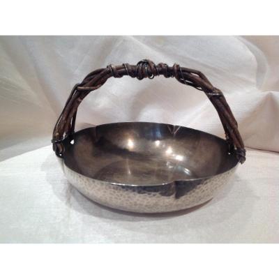 Japan 19th - Silver Cup With Natural Rod Handle