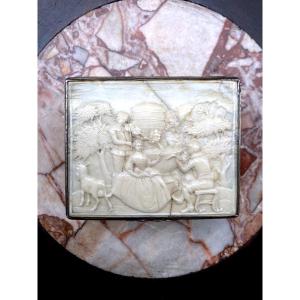 Box In Marine Ivory And Silver Gilt