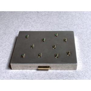 Cartier Powder Compact Gold Silver And Emeralds