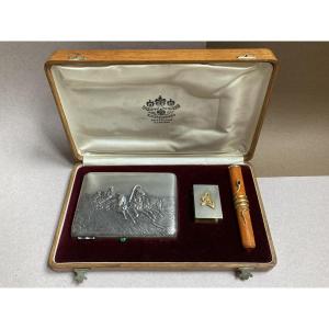 Russian - 19th Century Gold And Silver Smoking Ensemble