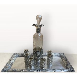 Art Nouveau - Silver Liquor Set 