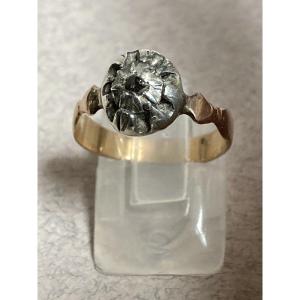 Antique 19th-century Ring In Gold, Silver, And Diamond 