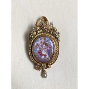 XIXth - Gold And Miniature Brooch/pendant