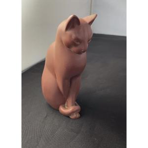 Sculpture "sitting Cat" By Francis Migeon  