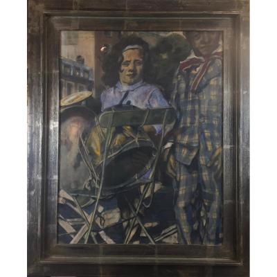 Verdegem Jos (1897-1957), Fair Harlequins. Circus Médrano Paris, 1948